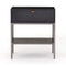 Trey Nightstand  option Black Wash Poplar / Toffee Leather
