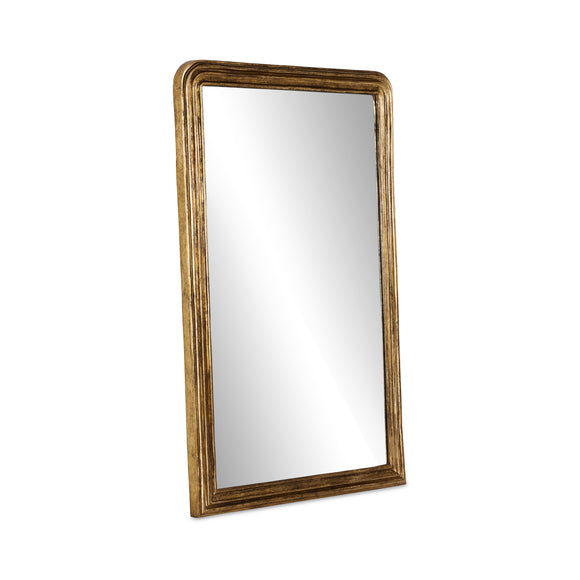 Antiqued French Louis Floor Mirror