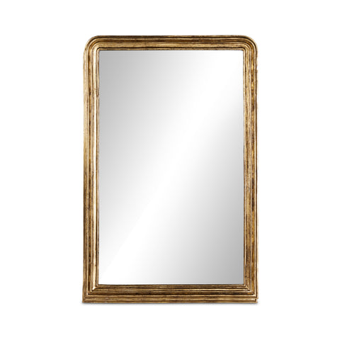 Antiqued French Louis Floor Mirror