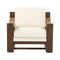 Cesar Lounge Chair  option Durham Cream with Dakota Warm Taupe Sling Arm