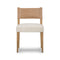 Ferris Dining Chair  option Winchester Beige Leather / Thames Cream / Burnished Parawood