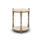 Ruthie End Table  option Fossil Marble / Tapered Hammered Aged Brass