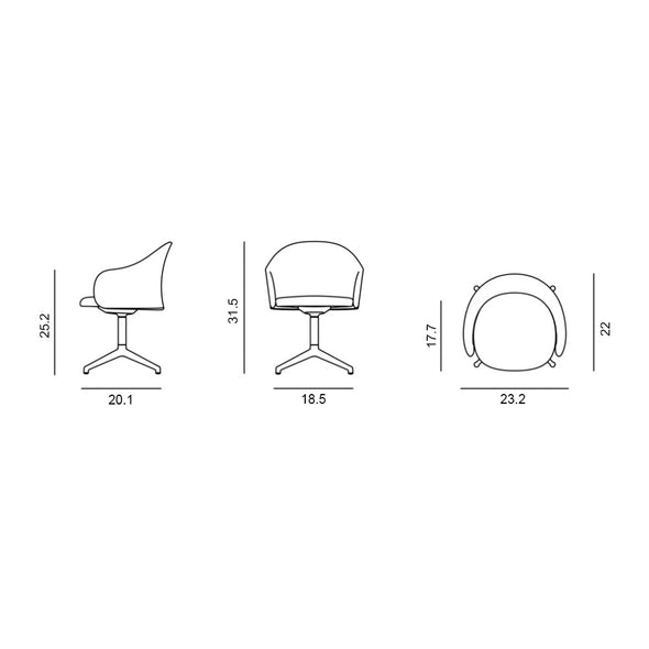 Gomo 4-Point Swivel Base Armchair