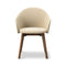 Gomo Wood Base Dining Armchair  option Mylla 221 / Smoked Oak Stained