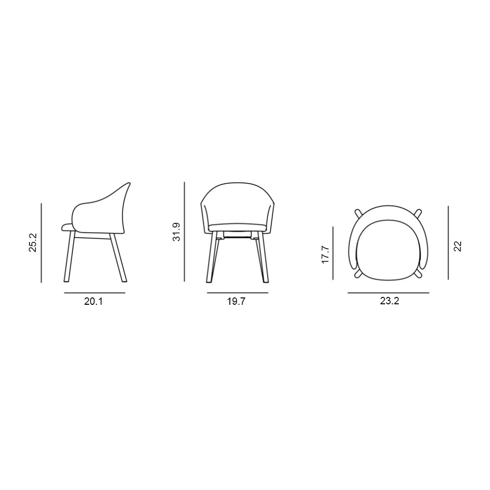 Gomo Wood Base Dining Armchair