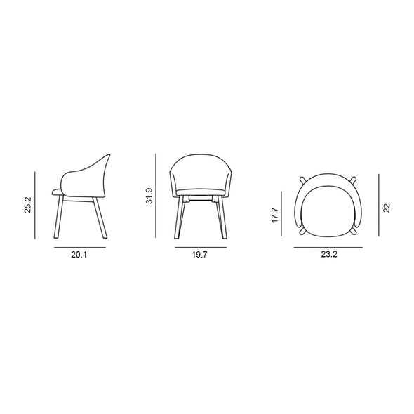 Gomo Wood Base Dining Armchair