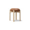 Pioneer Low Stool  option Max 95 Cognac Leather / Oak Lacquered