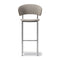 Plan Fully Upholstered Stool  option Re-wool 128 / Brushed Steel