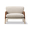 Savannah Club Chair  option Grand Linen / Max 95 Cognac Leather / Oak Light Oiled