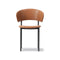 Plan Upholstered Armchair  option Max 95 Cognac Leather / Black Steel