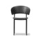 Plan Upholstered Armchair  option Omni 301 Black Leather / Black Steel
