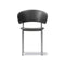 Plan Upholstered Armchair  option Omni 301 Black Leather / Brushed Steel