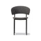 Plan Upholstered Armchair  option Re-wool 198 Charcoal / Black Steel