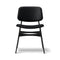Soborg Upholstered Side Chair  option Black Lacquered / 301 Black Omni Leather