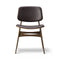 Soborg Upholstered Side Chair  option Walnut Lacquered / 301 Black Omni Leather