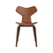 Grand Prix Upholstered Chair with Wood Base  option Essential Walnut Leather / Walnut