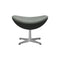 Egg Ottoman  option Leather Grace Concrete Grey