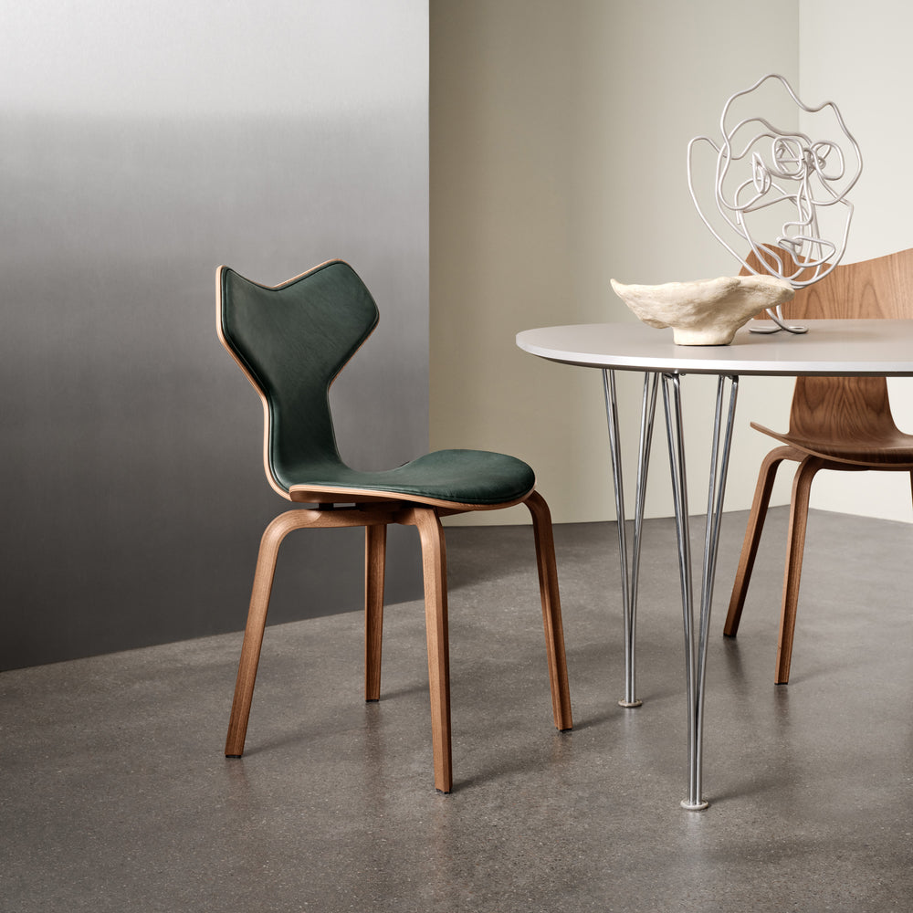 Grand Prix Upholstered Chair with Wood Base