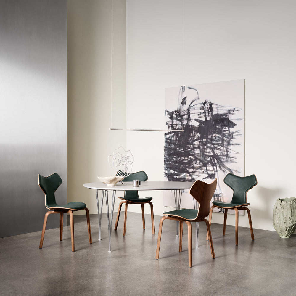 Grand Prix Upholstered Chair with Wood Base