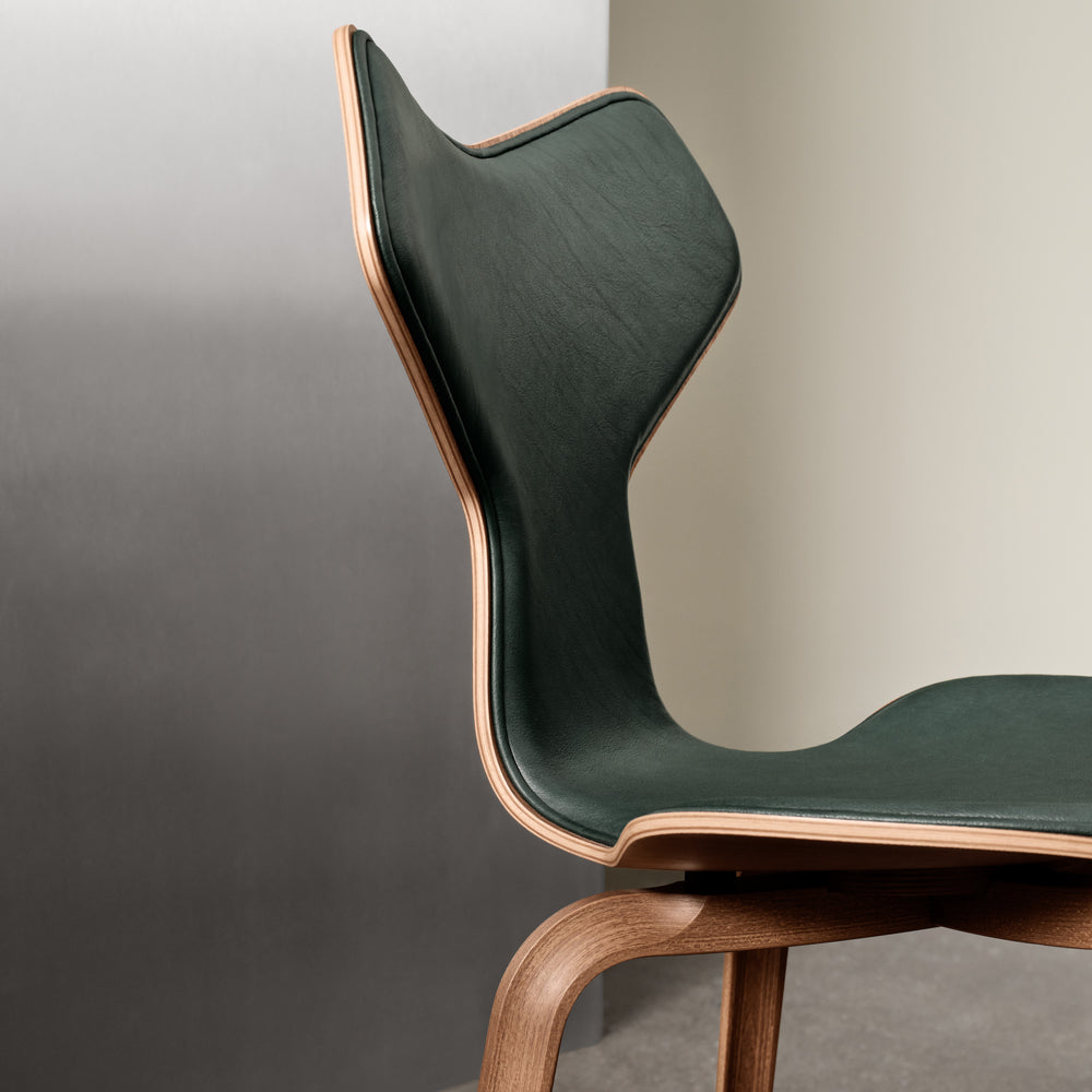Grand Prix Upholstered Chair with Wood Base