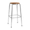 High Dot Upholstered Stool  option Wild Leather Walnut / Chrome