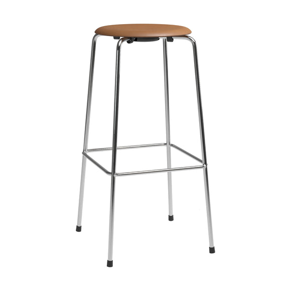 Leather High Dot Stool with 4-Legs