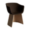 Monolit Dining Armchair with Wood Base  option Acca Brown 381