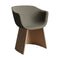 Monolit Dining Armchair with Wood Base  option Technicolour Grey Taupe 0230