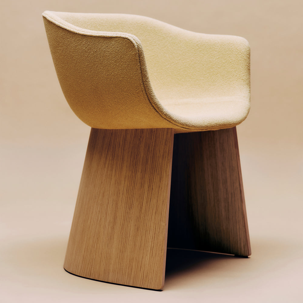 Monolit Dining Armchair with Wood Base