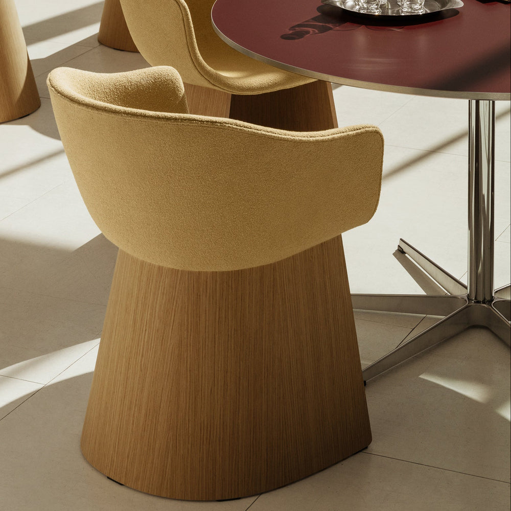 Monolit Dining Armchair with Wood Base