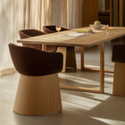 Monolit Dining Armchair with Wood Base