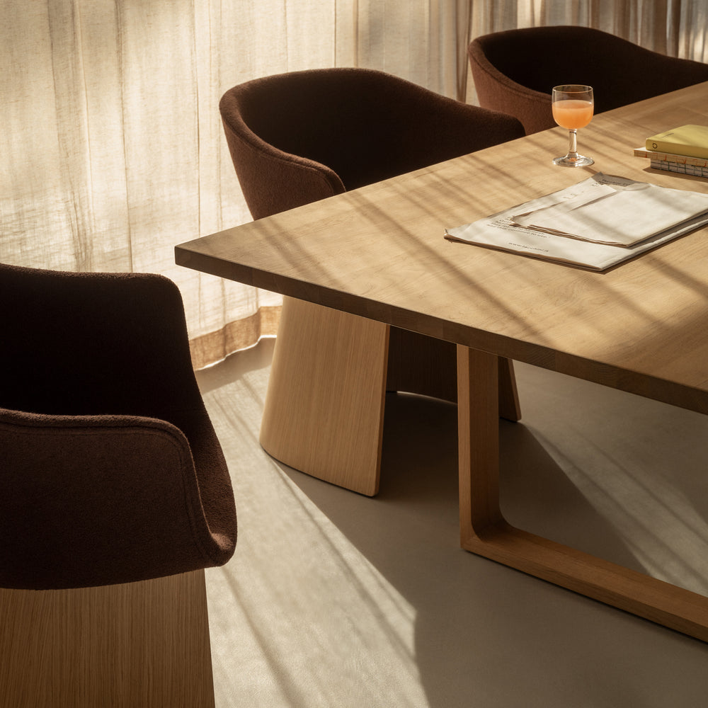 Monolit Dining Armchair with Wood Base