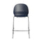 N02 Recycle Stacking Bar and Counter Stool  option Dark Blue / Chromed Steel