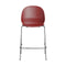 N02 Recycle Stacking Bar and Counter Stool  option Dark Red / Chromed Steel