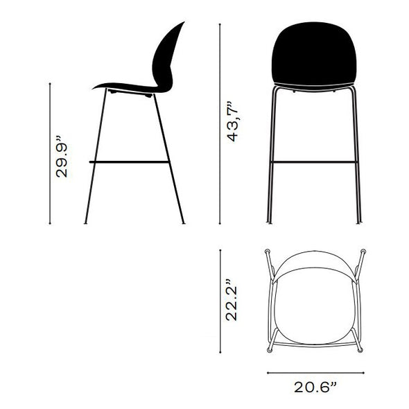 N02 Recycle Stacking Bar and Counter Stool