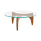 PK60 Round Coffee Table  option Clear Lacquered Veneer / Oregon Pine