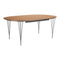 Superellipse Extendable Dining Table  option Light Amber / Chrome