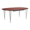 Superellipse Extendable Dining Table  option Rusty Red / Chrome