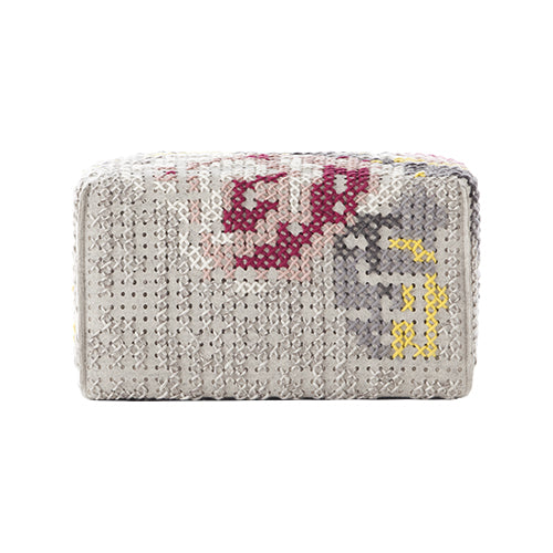 Canevas Spaces Square Flowers Pouf