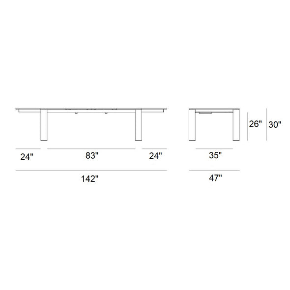 Bosc Outdoor Extendable Dining Table