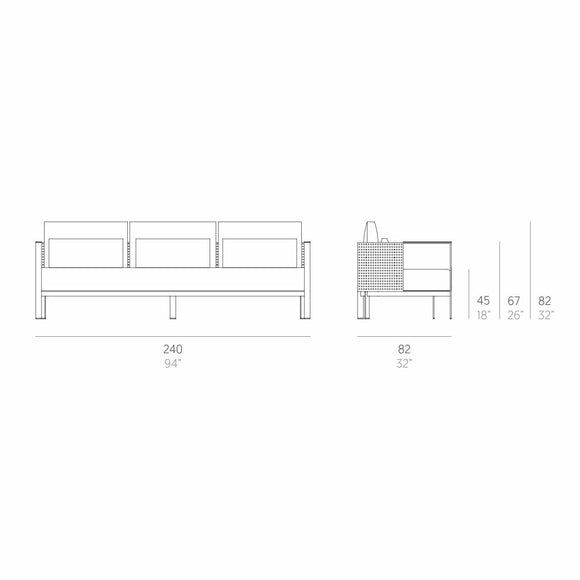 Solanas Outdoor 3 Seater Sofa