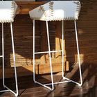 Textile Outdoor High Stool with Backrest