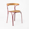 Ample Outdoor Dining Chair  option B09 Iroko / D14 Wine Red