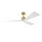 Adler Ceiling Fan  option Burnished Brass with Matte White