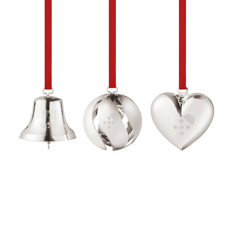 2025 Bell Bauble Heart Ornament Set