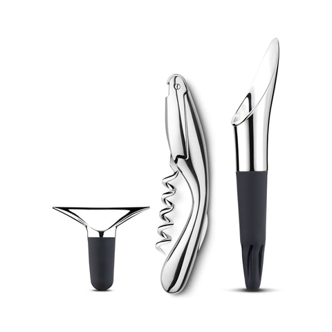 Wine Bar Corkscrew Stopper and Pourer Set