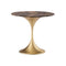 Dapertutto Side Table  option Emperador Dark Marble / Satin Brass / Short: 17.7 in height