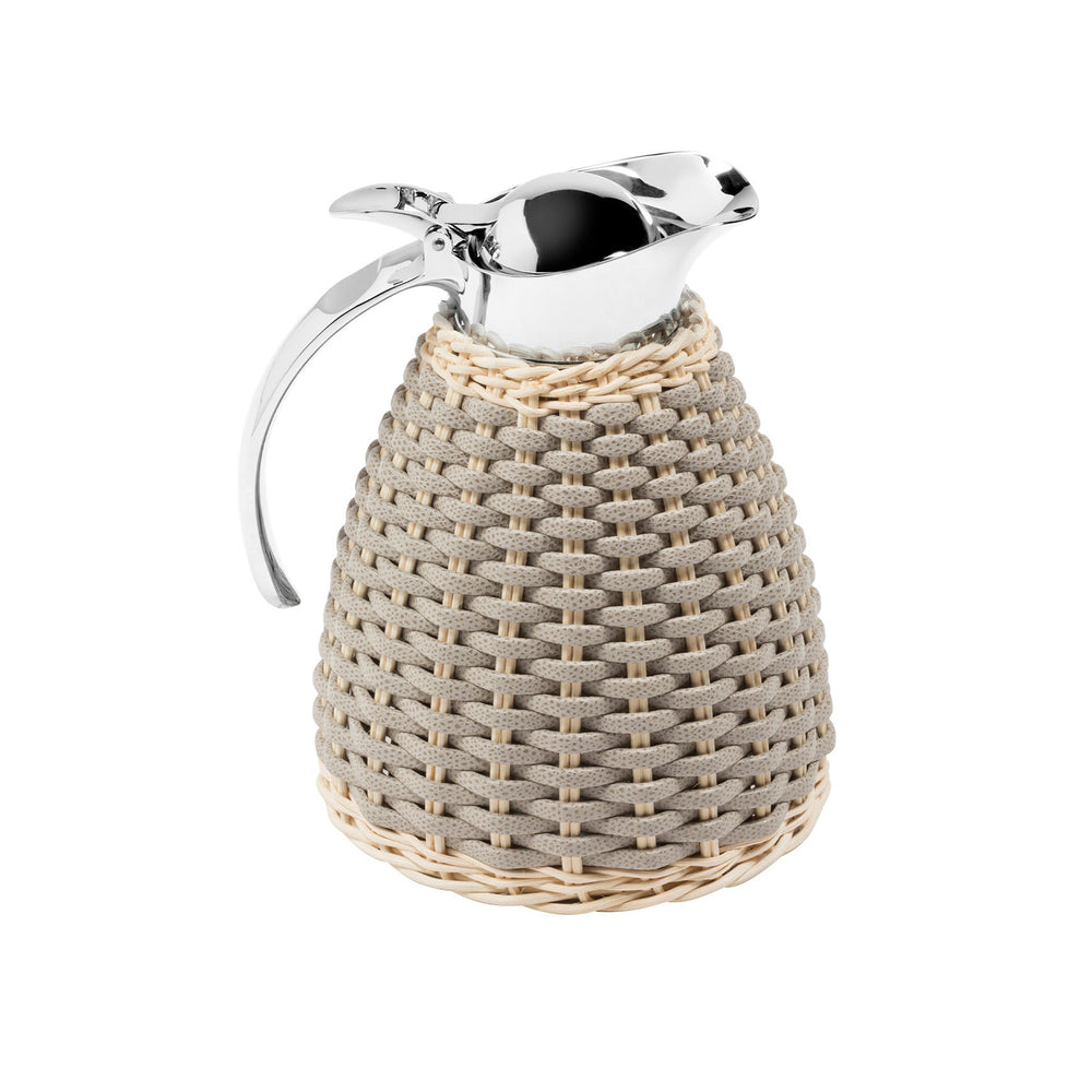 Pigment France Monceau Leather and Rattan Thermal Carafe