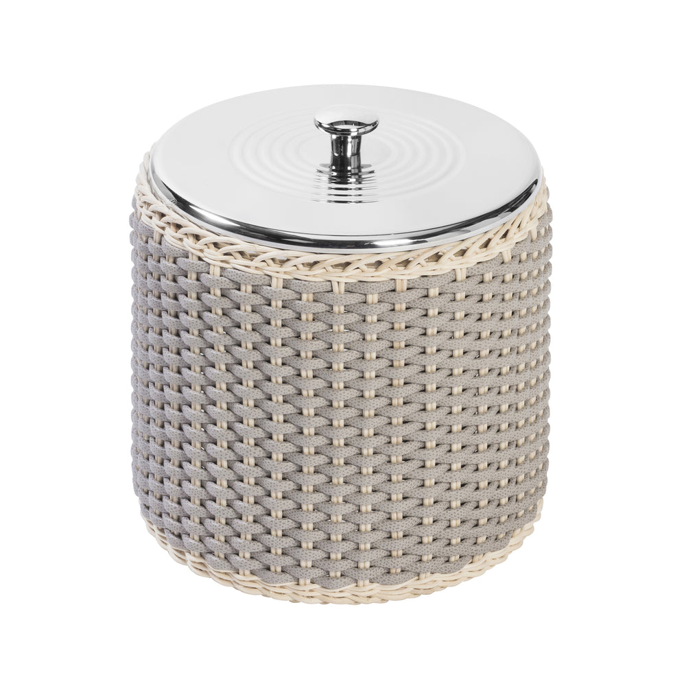 Pigment France Menton Leather and Rattan Ice Bucket