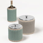 Pigment France Menton Leather and Rattan Ice Bucket